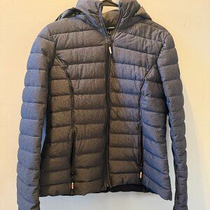 Gray Nautica Packable Padded Puffer Jacket w/ Hood - Size M